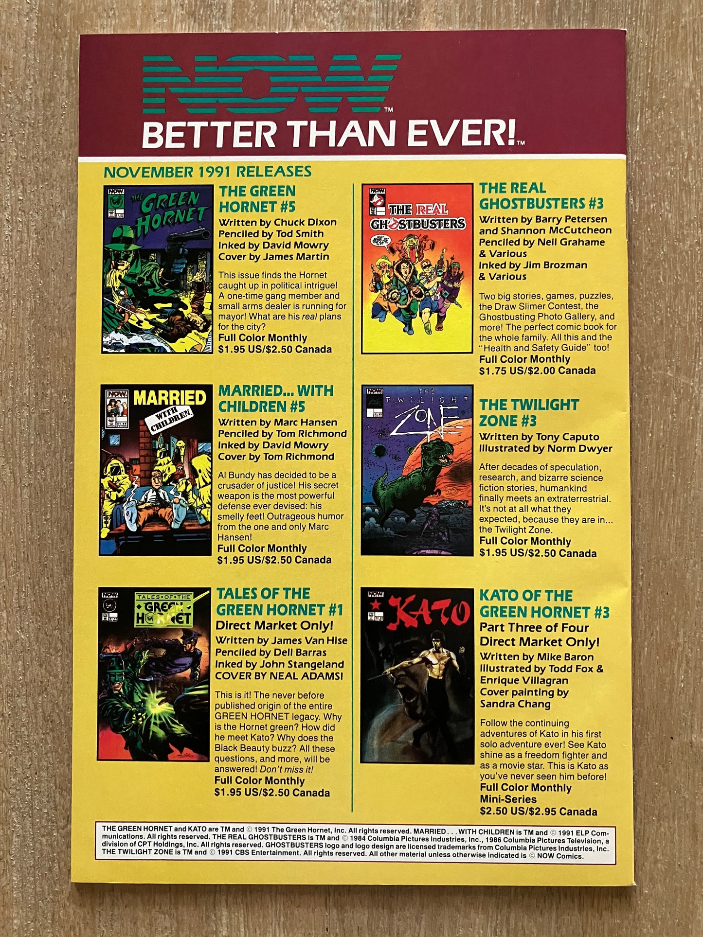 LOT OF KATO OF THE GREEN HORNET COMIC BOOKS (Volume 1, 1991 - 1992)